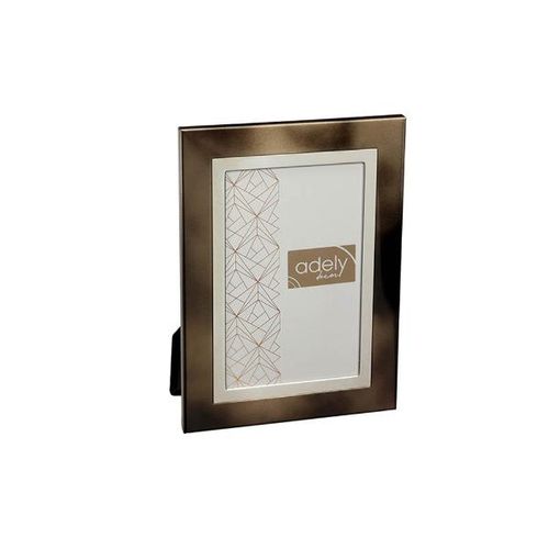 Porta-retratos em alumínio Adely Decor Lumini 15x20cm cobre brilhante acetinado