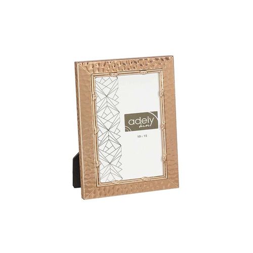 Porta-retrato em alumínio Adely Decor Lumini 10x15cm martelado cobre rose Porta-retrato em alumínio Adely Decor Lumini 10x15cm martelado cobre rose