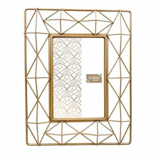 Porta-retratos em alumínio Adely Decor Lumini 15x20cm aramado cobre Porta-retratos em alumínio Adely Decor Lumini 15x20cm aramado cobre