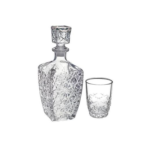 Jogo de garrafa e copos 85ml Whisky Bormioli Rocco Dedalo 7 peças Jogo de garrafa e copos 85ml Whisky Bormioli Rocco Dedalo 7 peças