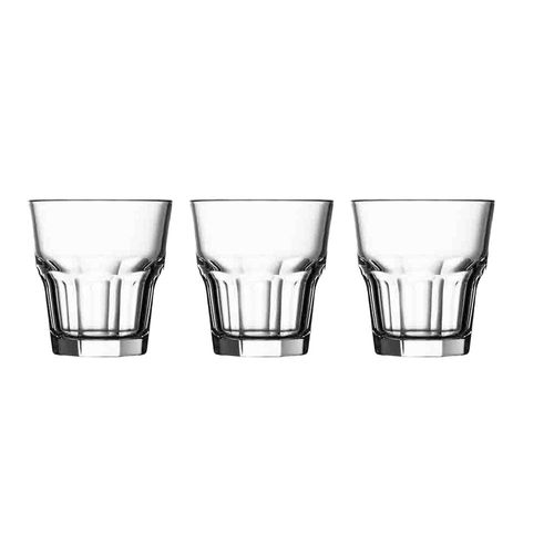 Jogo de copos cortado em vidro Pasabahçe 140ml 3 peças