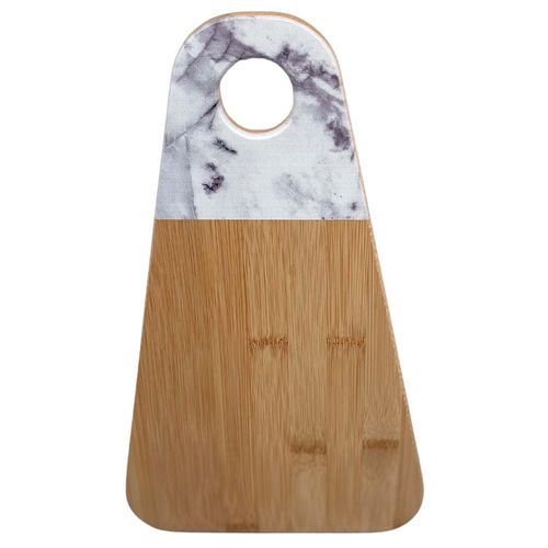 Tábua triangular em bambu e mármore Zahav 33cm Tábua triangular em bambu e mármore Zahav 33cm