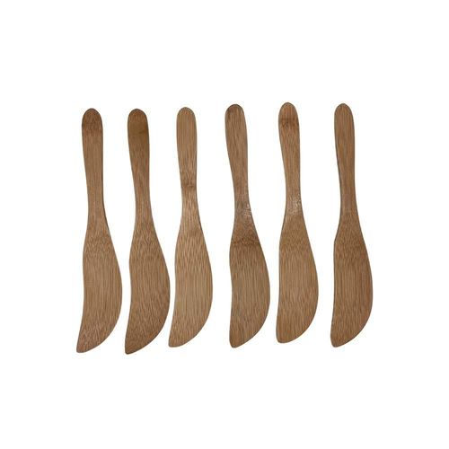 Jogo de espátulas para patê em bambu Zahav 6 peças Jogo de espátulas para patê em bambu Zahav 6 peças