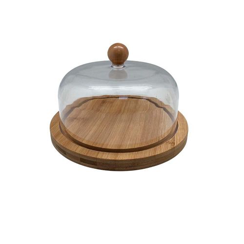 Quejeira em bambu com tampa em plástico Zahav 20cm Quejeira em bambu com tampa em plástico Zahav 20cm