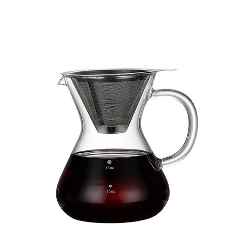 Cafeteira em vidro borosilicato com coador Zahav 500ml Cafeteira em vidro borosilicato com coador Zahav 500ml