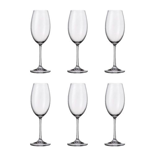 Jogo de taças para vinho branco em vidro Bohemia Milvus 400ml 6 peças