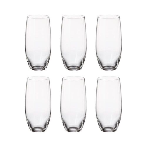 Jogo de copos altos em vidro Bohemia Mergus 470ml 6 peças