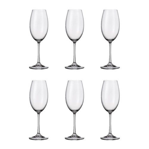 Jogo de taças para vinho branco em vidro Bohemia Milvus 630ml 6 peças
