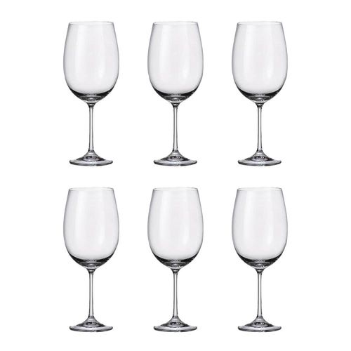 Jogo de taças para vinho branco em vidro Bohemia Milvus 640ml 6 peças Jogo de taças para vinho branco em vidro Bohemia Milvus 640ml 6 peças