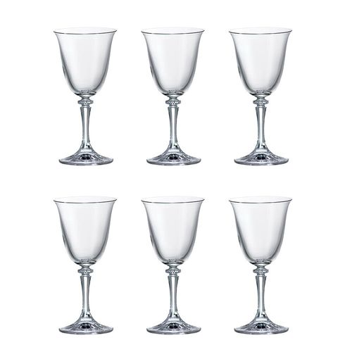 Jogo de taças para vinho branco em vidro Bohemia Branta 250ml 6 peças
