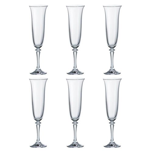 Jogo de taças para champagne em vidro Bohemia Branta 175ml 6 peças