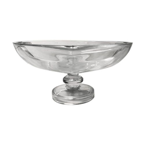 Centro de mesa com pé em vidro Studio Crystal Vena 32x19cm Centro de mesa com pé em vidro Studio Crystal Vena 32x19cm