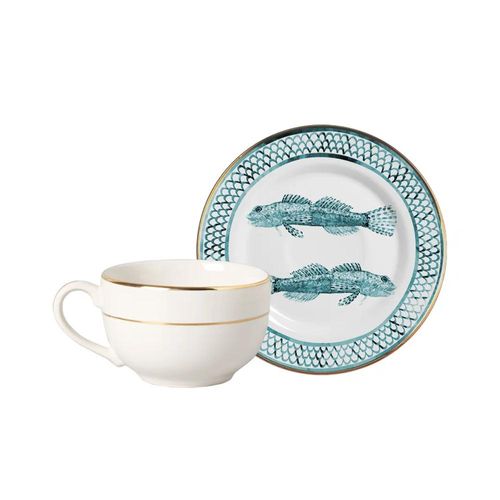 Xícara de chá e pires em cerâmica Alleanza Riviera 250ml Xícara de chá e pires em cerâmica Alleanza Riviera 250ml