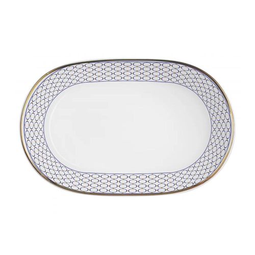 Travessa em cerâmica Alleanza Acanthus 34,4x22,2cm azul Travessa em cerâmica Alleanza Acanthus 34,4x22,2cm azul