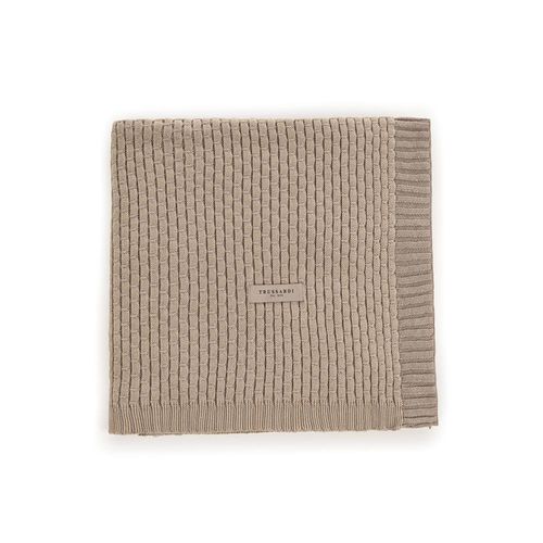 Peseira em algodão Trussardi Giotto 80x220cm branco e nocciola Peseira em algodão Trussardi Giotto 80x220cm branco e nocciola