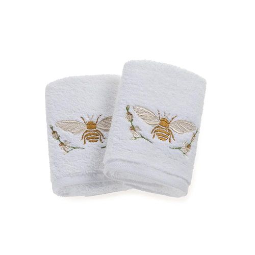 Jogo lavabo com bordado em algodão Trussardi Limoncino 30x50cm 2 peças branco Jogo lavabo com bordado em algodão Trussardi Limoncino 30x50cm 2 peças branco