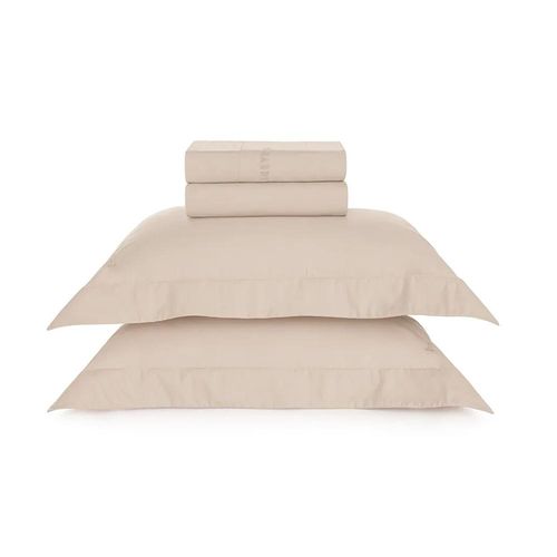 Jogo de cama em algodão egípcio Trussardi Piera king 4 peças nocciola Jogo de cama em algodão egípcio Trussardi Piera king 4 peças nocciola