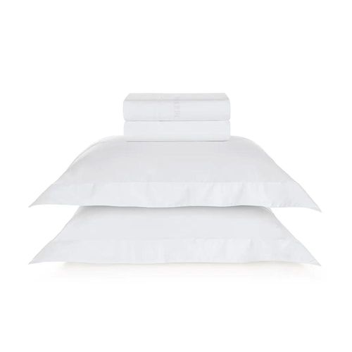 Jogo de cama em algodão egípcio Trussardi Piera king 4 peças branco