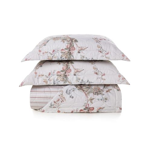 Colcha com porta-travesseiro Trussardi Carmine cetim 200 fios king 290x250cm