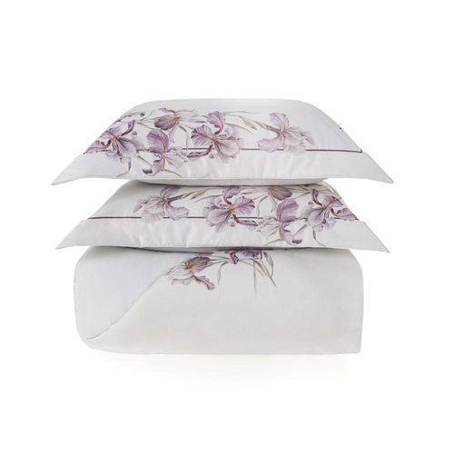 Colcha com porta-travesseiro em algodão 300 fios Trussardi Le Iris king 310x280cm Colcha com porta-travesseiro em algodão 300 fios Trussardi Le Iris king 310x280cm