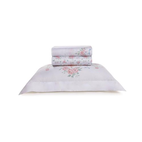 Jogo de cama em algodão cetim 300 fios Trussardi Piccini solteiro 170x280cm