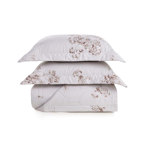 Colcha com porta-travesseiro Trussardi Ventaglio cetim 200 fios queen 240x250cm