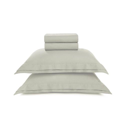 Jogo de cama em algodão Trussardi Novoli cetim 200 fios queen 240x260cm grigio