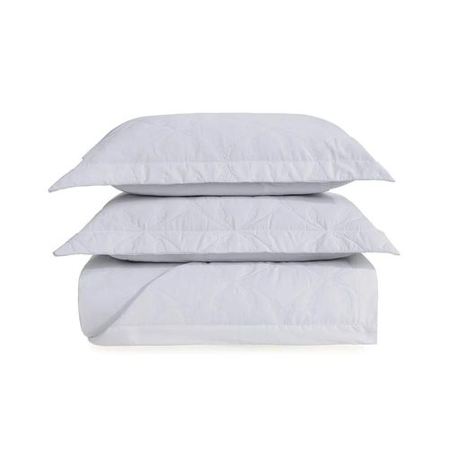 Colcha com Porta-Travesseiro Queen 250x250cm 300 fios Trussardi Romanza Branco Colcha com Porta-Travesseiro Queen 250x250cm 300 fios Trussardi Romanza Branco