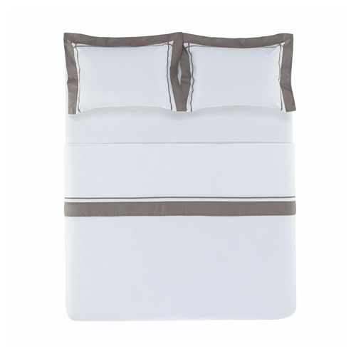Jogo de cama em algodão Trussardi Pazzi cetim 200 fios king 280x260cm metallo