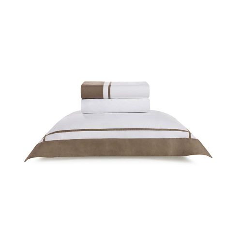 Jogo de cama em algodão Trussardi Pazzi cetim 200 fios solteiro 180x260cm marrone Jogo de cama em algodão Trussardi Pazzi cetim 200 fios solteiro 180x260cm marrone