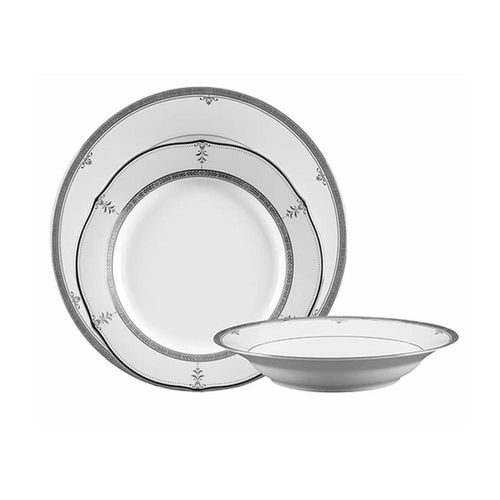 Baixela em porcelana Noritake Buckingham 18 peças platinum Baixela em porcelana Noritake Buckingham 18 peças platinum