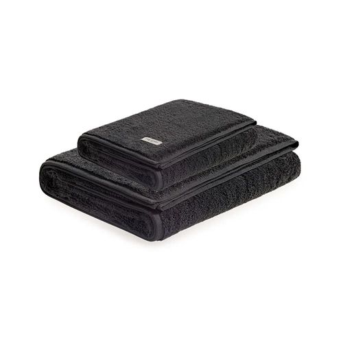 Jogo de Toalha Banhão e Rosto 100% Algodão Trussardi Fontani 86x150cm 2 peças Chumbo Jogo de Toalha Banhão e Rosto 100% Algodão Trussardi Fontani 86x150cm 2 peças Chumbo