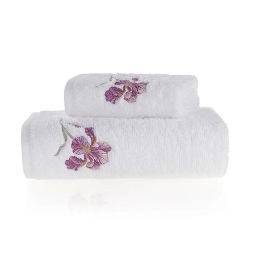 Jogo Lavabo e Rosto com Bordado 100% Algodão Trussardi Le Iris 48x80cm 2 peças Branco Jogo Lavabo e Rosto com Bordado 100% Algodão Trussardi Le Iris 48x80cm 2 peças Branco