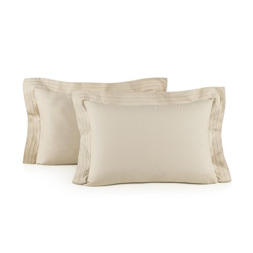 Jogo de fronhas em algodão Trussardi Orsini 200 fios 50x70cm 2 peças crema Jogo de fronhas em algodão Trussardi Orsini 200 fios 50x70cm 2 peças crema