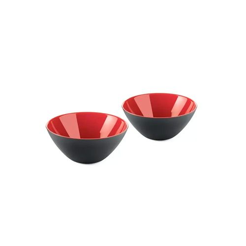 Jogo de bowls em acrílico Guzzini My Fusion 2 peças 12cm preto com vermelho Jogo de bowls em acrílico Guzzini My Fusion 2 peças 12cm preto com vermelho