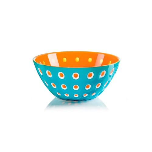 Saladeira bowl em acrílico Guzzini Le Murrine 25cm azul com laranja
