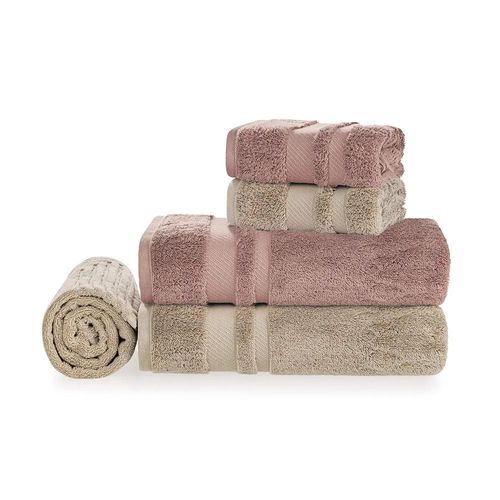 Jogo de Banho Gigante 5 Peças 100% Algodão Trussardi Lorenzi 86x150cm Nocciola e Rosatti Jogo de Banho Gigante 5 Peças 100% Algodão Trussardi Lorenzi 86x150cm Nocciola e Rosatti