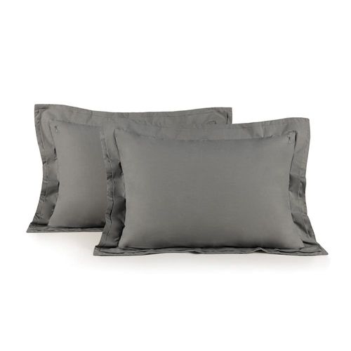 Jogo de fronhas em algodão Trussardi Novoli 200 fios 50x70cm 2 peças metallo Jogo de fronhas em algodão Trussardi Novoli 200 fios 50x70cm 2 peças metallo