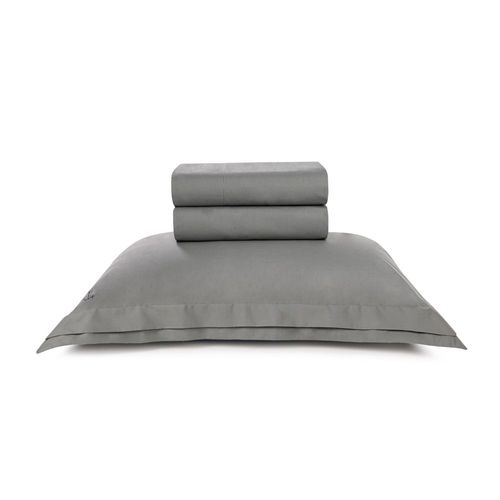Jogo de cama em algodão Trussardi Novoli cetim 200 fios solteiro 180x260cm metallo Jogo de cama em algodão Trussardi Novoli cetim 200 fios solteiro 180x260cm metallo