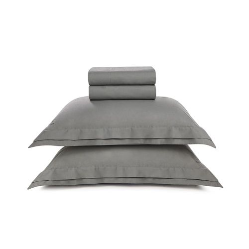 Jogo de cama em algodão Trussardi Novoli cetim 200 fios casal 220x260cm metallo Jogo de cama em algodão Trussardi Novoli cetim 200 fios casal 220x260cm metallo
