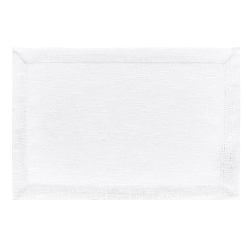 Lugar americano retangular em algodão Copa&Cia Coloratta 35x50cm ponto ajour branco