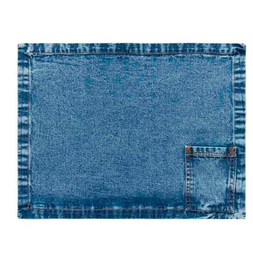 Lugar americano retangular em algodão Copa&Cia Jean Destroyed 35x45cm Lugar americano retangular em algodão Copa&Cia Jean Destroyed 35x45cm