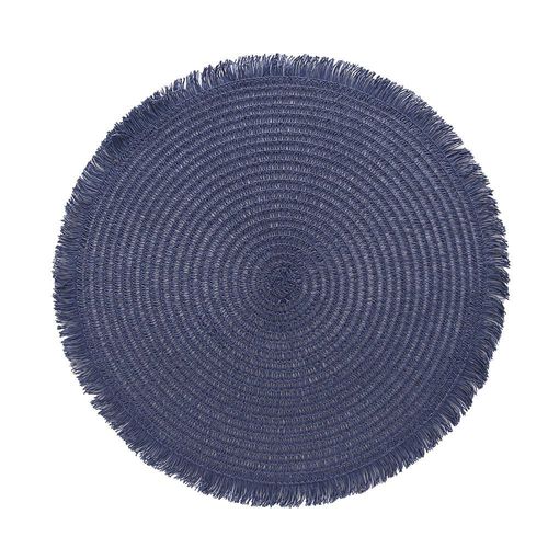 Lugar americano redondo em fibra de celulose Copa&Cia Lana 38cm azul Lugar americano redondo em fibra de celulose Copa&Cia Lana 38cm azul