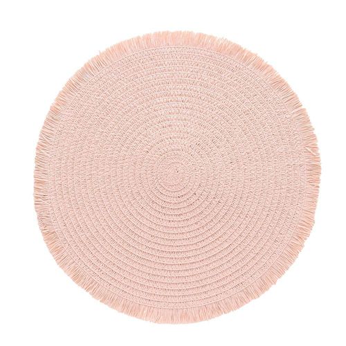 Lugar americano redondo em fibra de celulose Copa&Cia Lana 38cm rosa cha Lugar americano redondo em fibra de celulose Copa&Cia Lana 38cm rosa cha