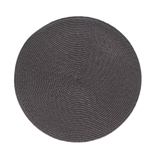 Lugar americano redondo em poliéster Copa&Cia Luna 38cm carvão Lugar americano redondo em poliéster Copa&Cia Luna 38cm carvão