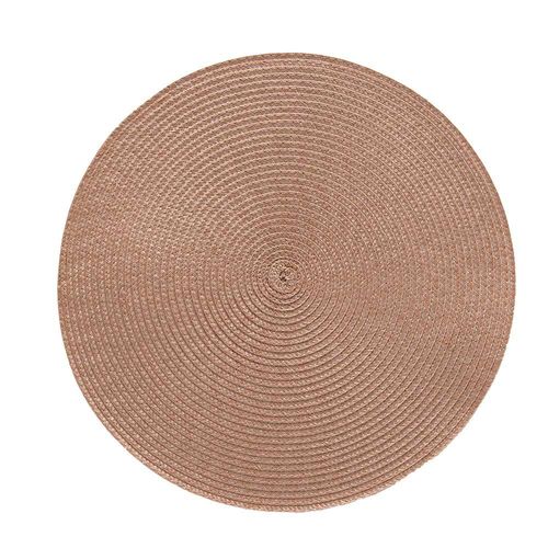 Lugar americano redondo em poliéster Copa&Cia Luna 38cm nude Lugar americano redondo em poliéster Copa&Cia Luna 38cm nude