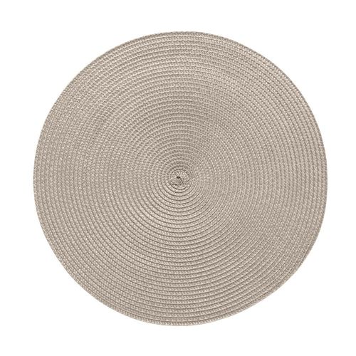 Lugar americano redondo em poliéster Copa&Cia Luna 38cm taupe