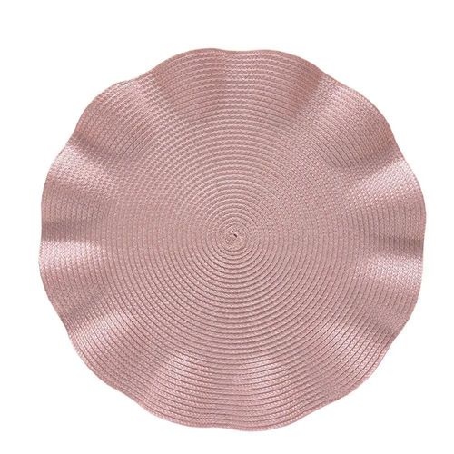 Lugar americano redondo em poliéster Copa&Cia Luna Wave 38cm Rosé Lugar americano redondo em poliéster Copa&Cia Luna Wave 38cm Rosé