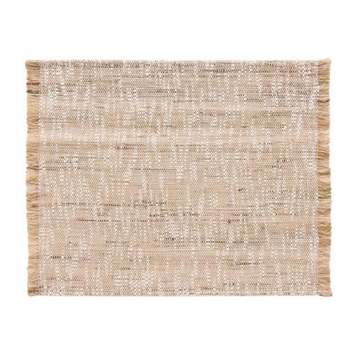 Lugar americano retangular em fibras naturais Copa&Cia Rami 37x45cm franjas natural Lugar americano retangular em fibras naturais Copa&Cia Rami 37x45cm franjas natural