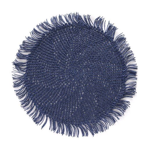 Lugar americano redondo em fibra de papel Copa&Cia Tulum 35cm marinho Lugar americano redondo em fibra de papel Copa&Cia Tulum 35cm marinho